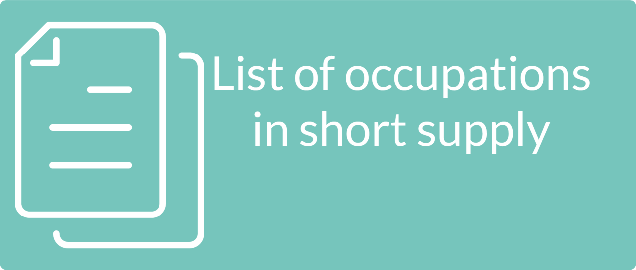 List of occupations in short supply  (Pdf, 263 Kb)