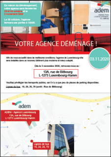 ADEM: Relocation of the Luxembourg City agency (03.11.2020) 