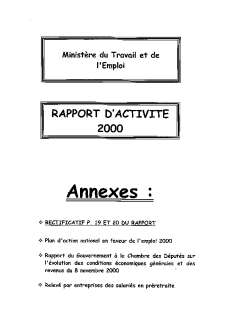 Rapport d'activité 2000