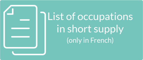List of occupations in short supply (only in French)