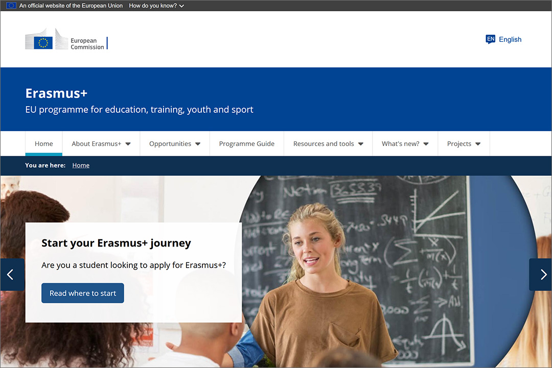 vers le site Erasmus+